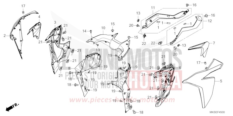 MITTLERER WINDLAUF (CRF1100A/AL/D/DL) von Africa Twin Mechanik GRAND PRIX RED (R380B) von 2021